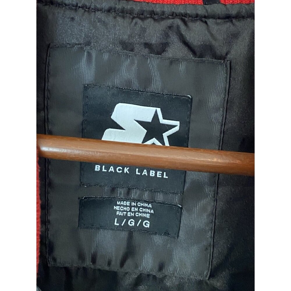 Chicago Bulls Starter Black Label Satin Jacket Men's L G-III Shoe City Exclu NBA - Picture 5 of 11